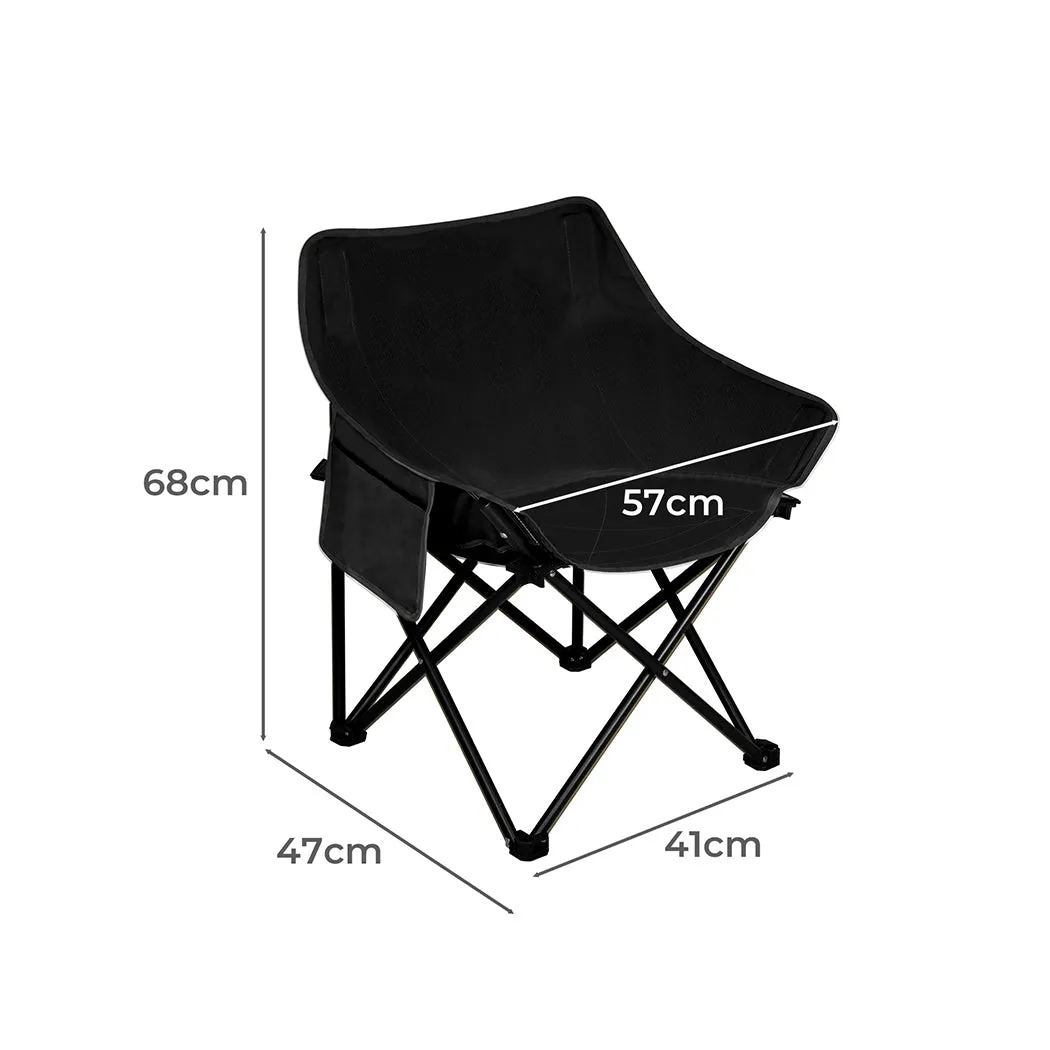 Levede Folding Camping Moon Chair Lightweight Black-WA_Rural