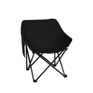Levede Folding Camping Moon Chair Lightweight Black-WA_Rural