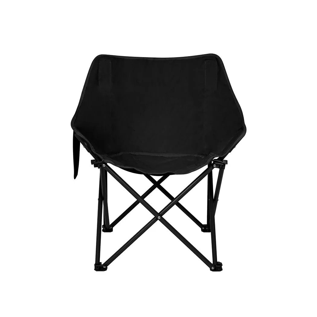 Levede Folding Camping Moon Chair Lightweight Black-WA_Rural