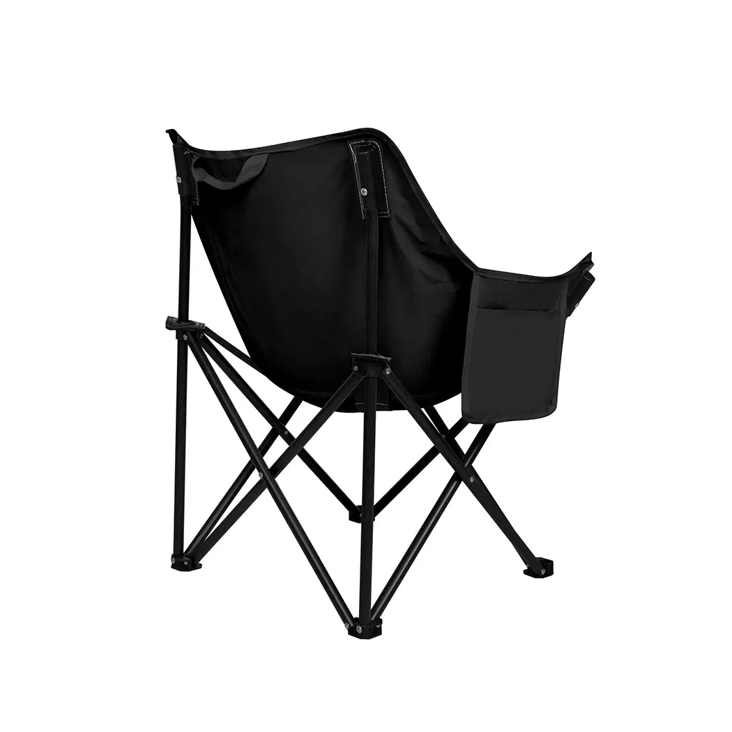Levede Folding Camping Moon Chair Lightweight Black-WA_Rural