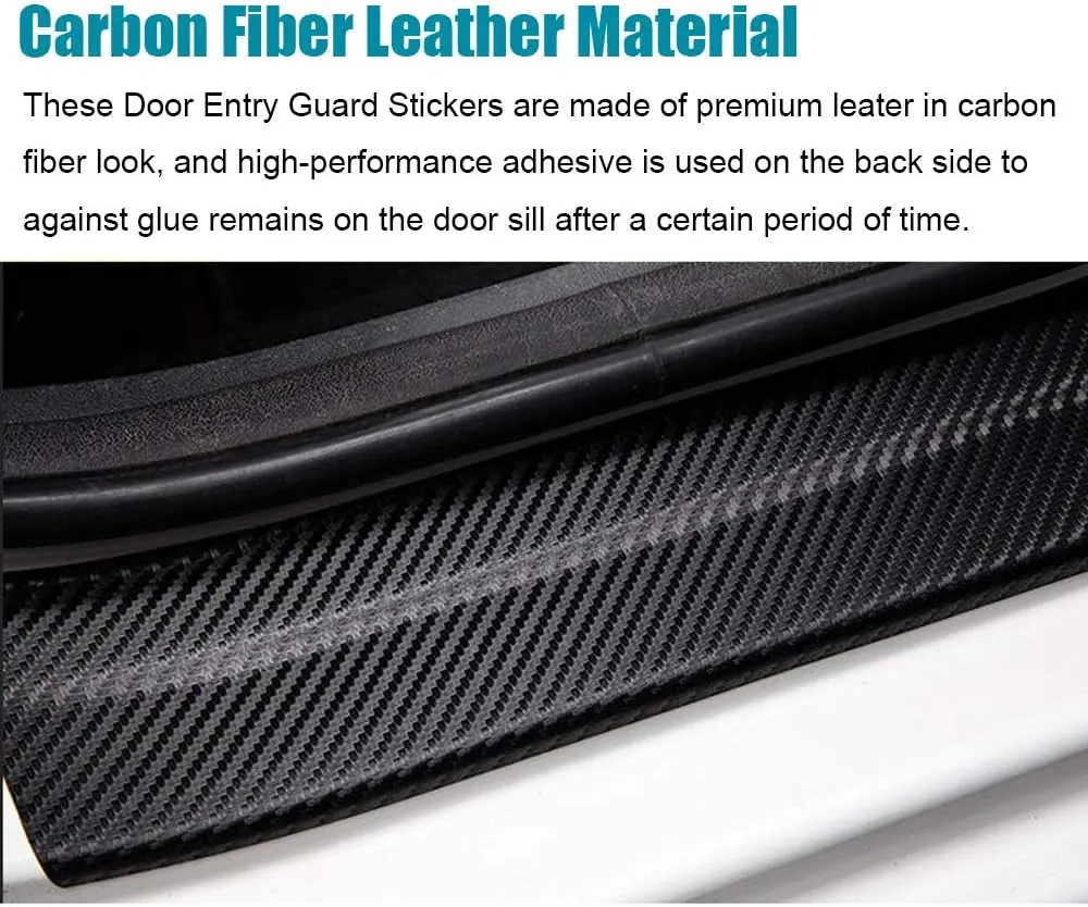 LEXLEY For 2006-2023 2024 2025 CRV CR-V Carbon Fiber Style Leather Door Sill Protector Anti-Dirty Scuff Plate Cover Guard Sills Protector Trim,Welcome Pedal Protect 4PCS -SLIVER
