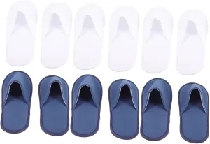 LIFKOME 6 Pack Disposable Slippers Hotel Guest Slippers Fabric Anti-slip Lightweight Spa Travel Men/women