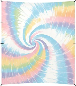 Lightslategray Tie-dye Background Vibrant Colors and Swirling Patterns Foldable Beach Canopy UPF50 Waterproof Sun Shade with Sandbags and Shovel for Family Trips, Picnics & Camping