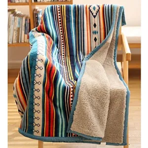 Lightweight Boho Sherpa Throw 50'' X 60''