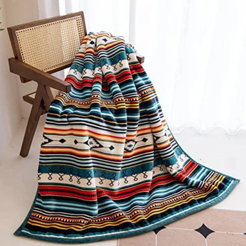 Lightweight Boho Sherpa Throw 50'' X 60''