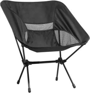 Lightweight Camping Backpacking Portable Folding Chair, with Easy to Carry Pouch. Black