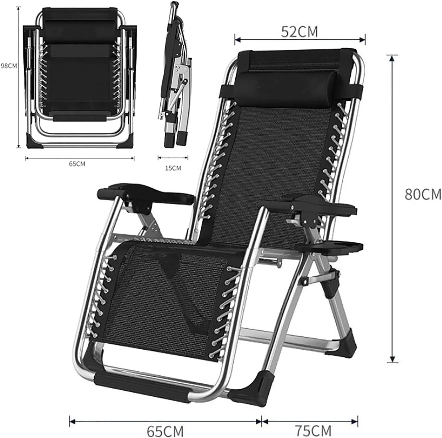 Lightweight Camping Chair,Reclining Camping Chairs with Headrest,Aluminum Zero Gravity Chairs,Adjustable Backrest,Portable Folding Garden Chairs,Deck Chairs for Adults,A