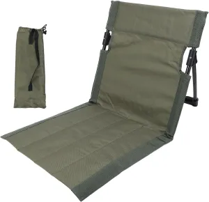Lightweight, Comfortable Camping Folding Chair with Backrest for Outdoor, Fishing, Lounging on The Beach, Ideal Portable Lazy Floor Chair with Back Support (OD Green)