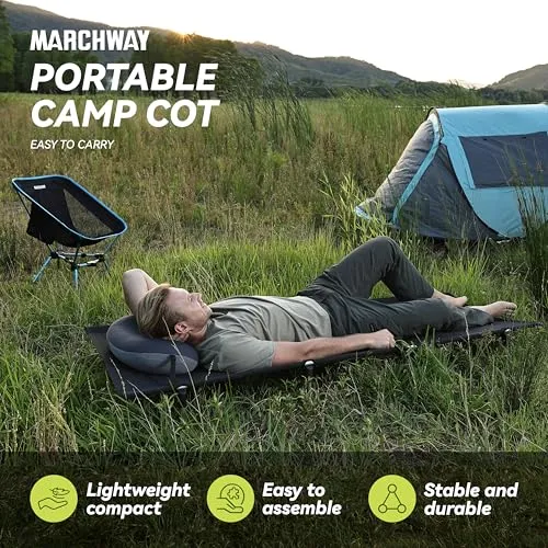 Lightweight Folding Tent Camping Cot Bed with Lever Lock