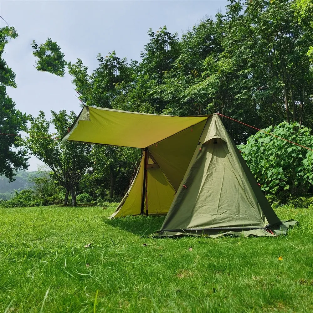Lightweight Shelter With Snow Skirt Cold Protection In Winter Wild Camping Pyramid Tent