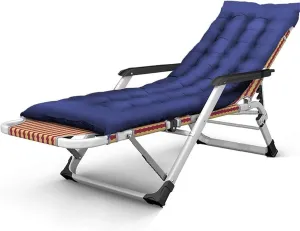Lightweight Sun Lounger Lounge Chair Folding Lunch Break Single Home Leisure Adult Cool Chair Bed Portable Lazy Couch Chair Garden Deck Beach Camping Chair Load 200kg (Color : B) (C)