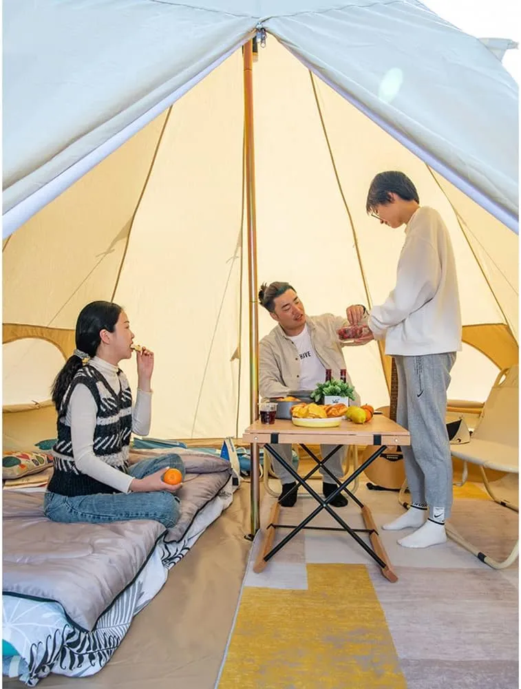 Lightweight Teepee Camping Tent Pyramid Tent for Mountaineering Hiking Camping 5-8 Person Family Camping Teepee Tent, 4X4X2.8M, Cotton Cloth