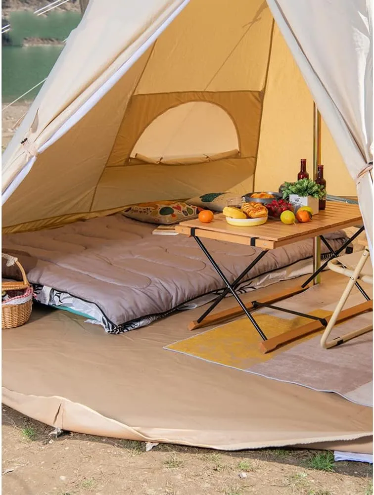 Lightweight Teepee Camping Tent Pyramid Tent for Mountaineering Hiking Camping 5-8 Person Family Camping Teepee Tent, 4X4X2.8M, Cotton Cloth