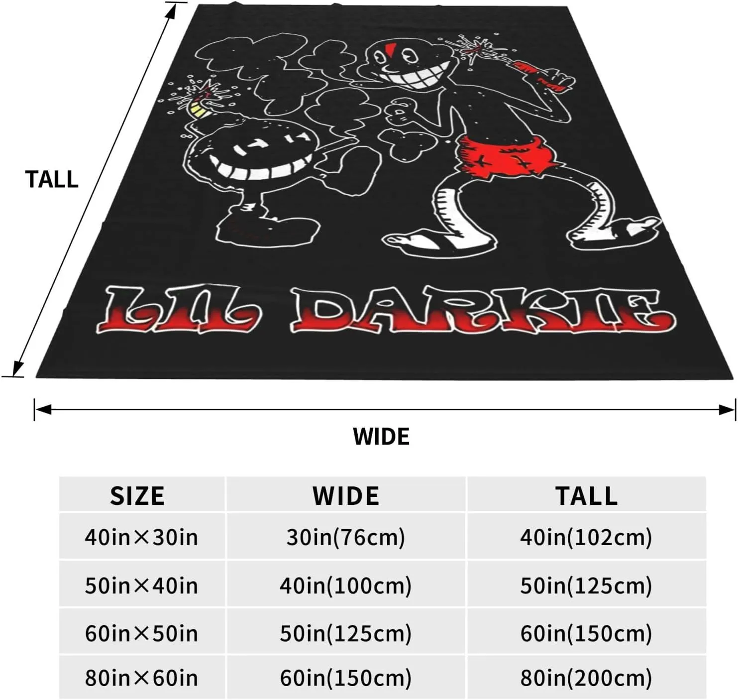 Lil Music Darkie Fleece Throw Blanket Flannel Air Conditioning Quilt for Couch Camping Travel 50"x40"