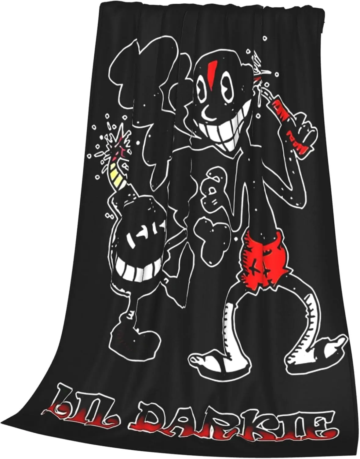 Lil Music Darkie Fleece Throw Blanket Flannel Air Conditioning Quilt for Couch Camping Travel 50"x40"