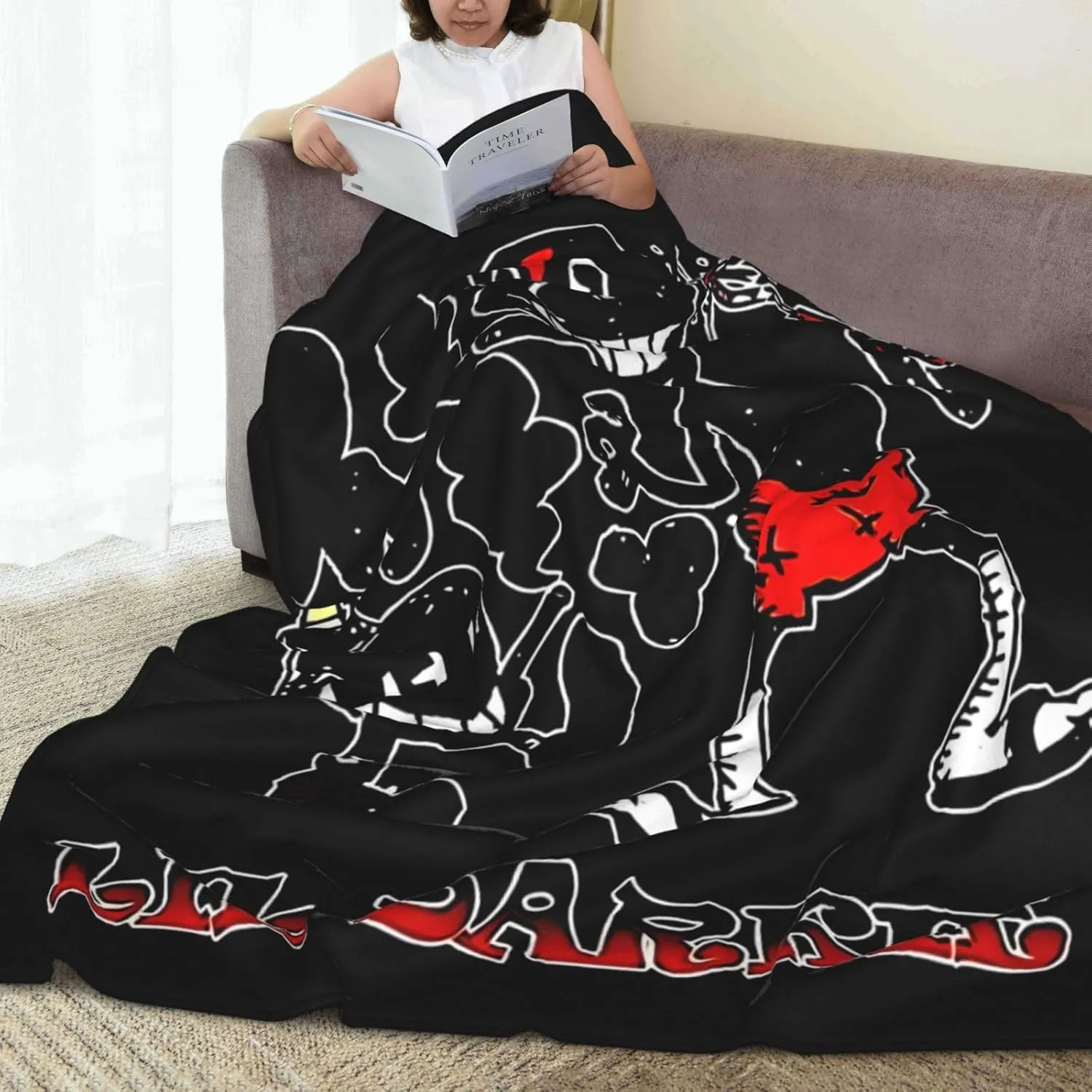 Lil Music Darkie Fleece Throw Blanket Flannel Air Conditioning Quilt for Couch Camping Travel 50"x40"