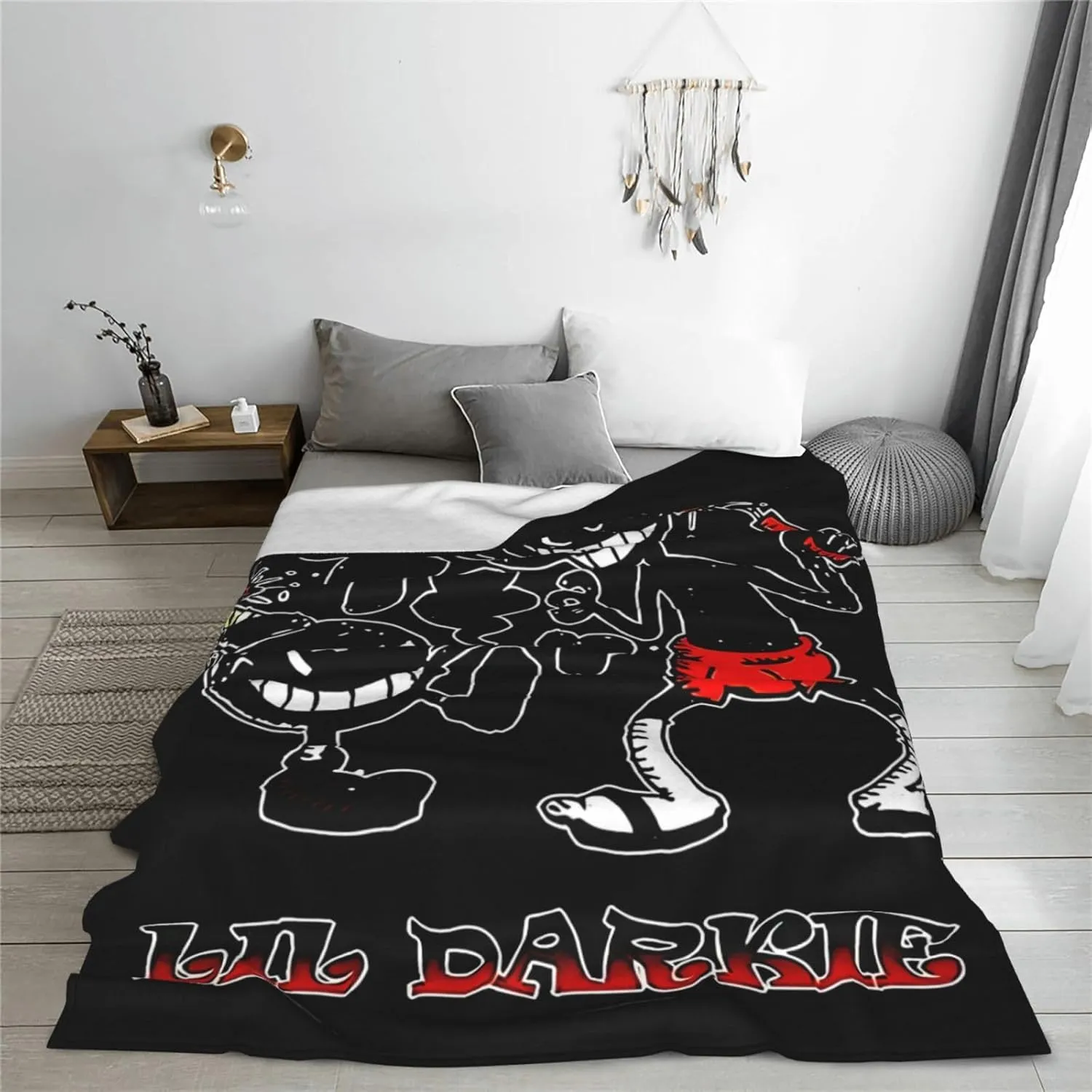 Lil Music Darkie Fleece Throw Blanket Flannel Air Conditioning Quilt for Couch Camping Travel 50"x40"