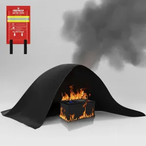 Lipo Battery Fireproof Cover Battery Safe Blanket for Ebike and Escooter Storage,Charging and Discharging, EV Fire Blanket for Lithium Battery (40x50 inch)