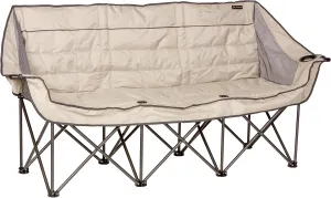 Lippert Campfire Folding Couch - Sand, High-Loft, Foldable Sofa, Dual Cup Holders, Power Coated Steel Frame, Durable 600D Polyester Fabric for Outdoor Use, 500 lb. Capacity, 2022114795