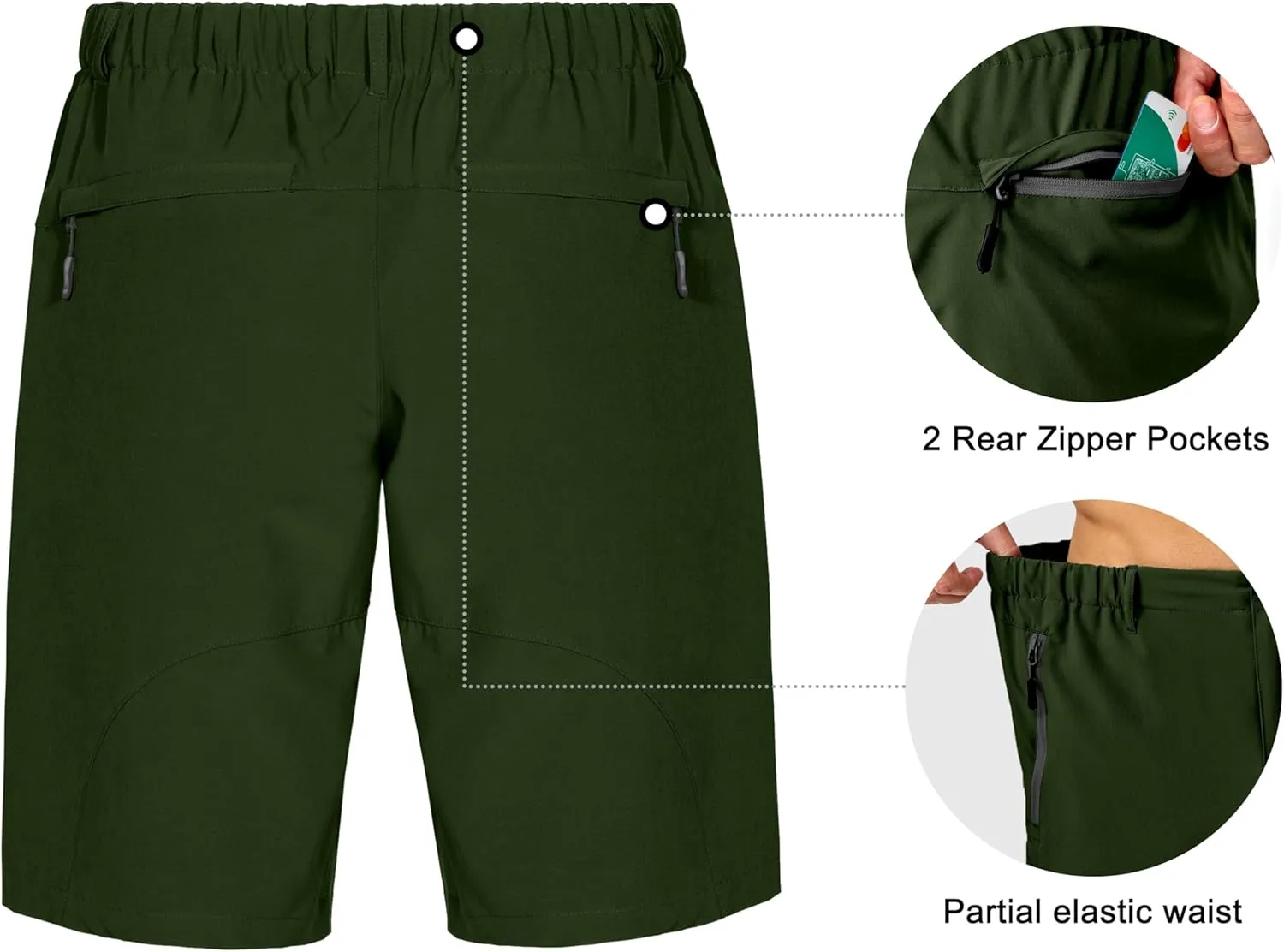 Little Donkey Andy Men's Stretch Quick Dry Cargo Shorts for Hiking, Camping, Travel