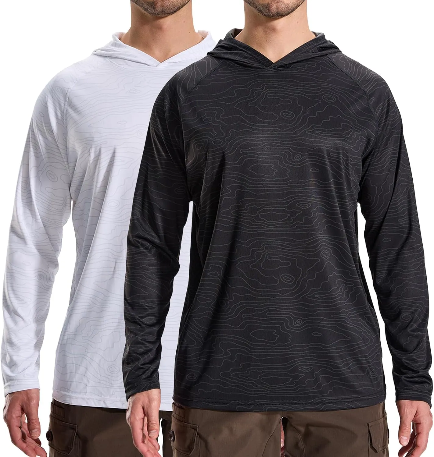 LOOGU Men's UPF 50  Sun Protection Hoodie Shirt Long Sleeve Lightweight, Camo Shirts for Fishing Hiking Camping