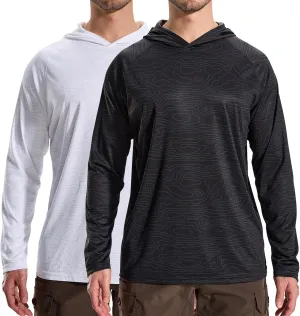 LOOGU Men's UPF 50  Sun Protection Hoodie Shirt Long Sleeve Lightweight, Camo Shirts for Fishing Hiking Camping