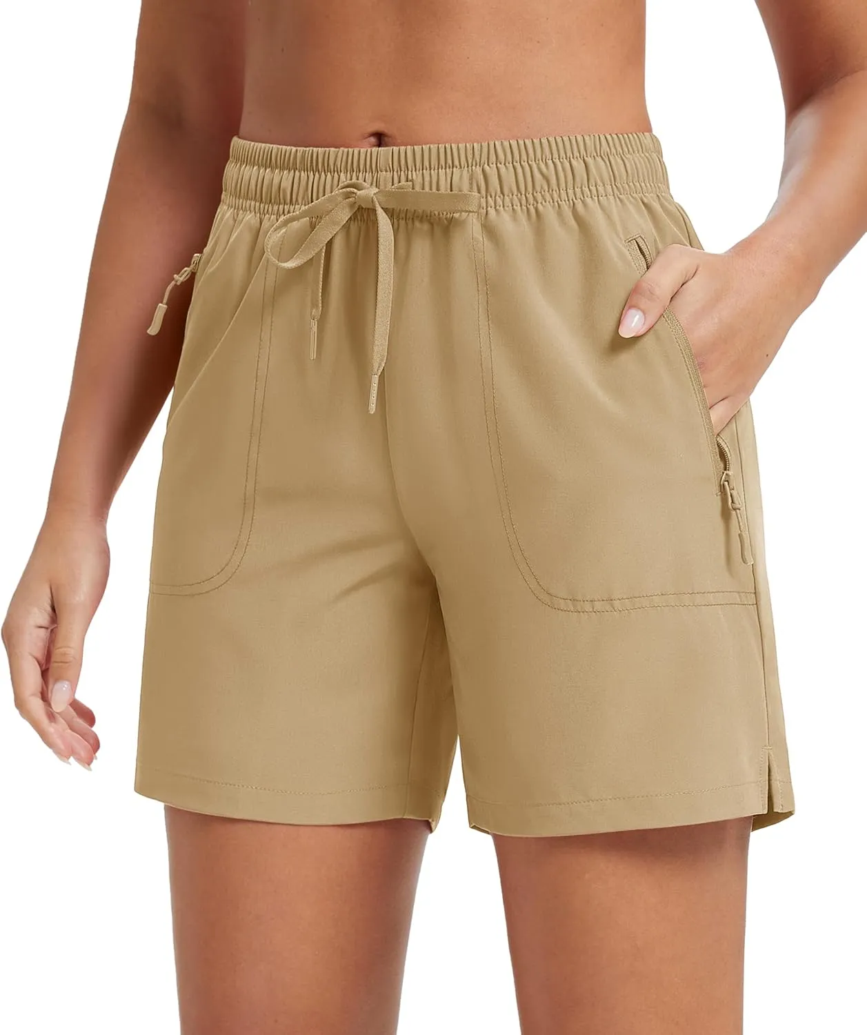 MAGCOMSEN Women's 5" Hiking Shorts UPF 50  Quick Dry Lightweight Athletic Running Golf Summer Casual Shorts with Pockets