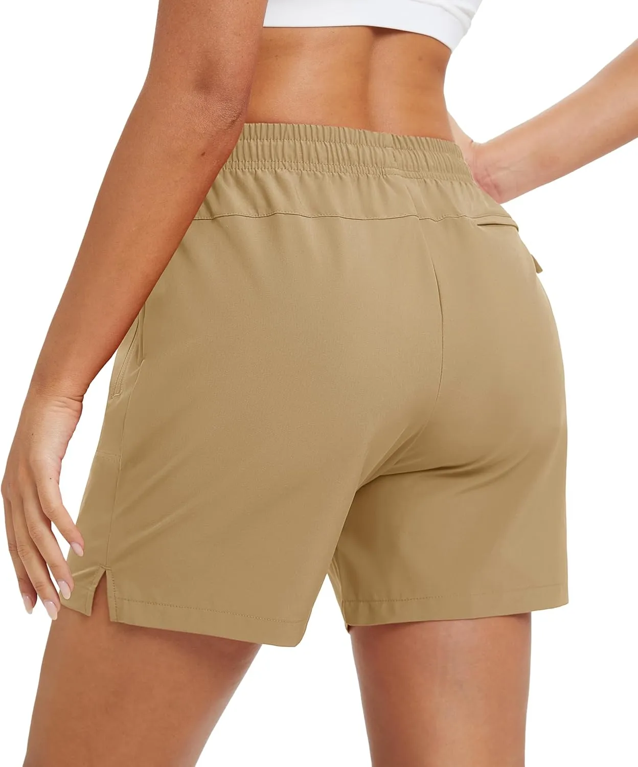 MAGCOMSEN Women's 5" Hiking Shorts UPF 50  Quick Dry Lightweight Athletic Running Golf Summer Casual Shorts with Pockets