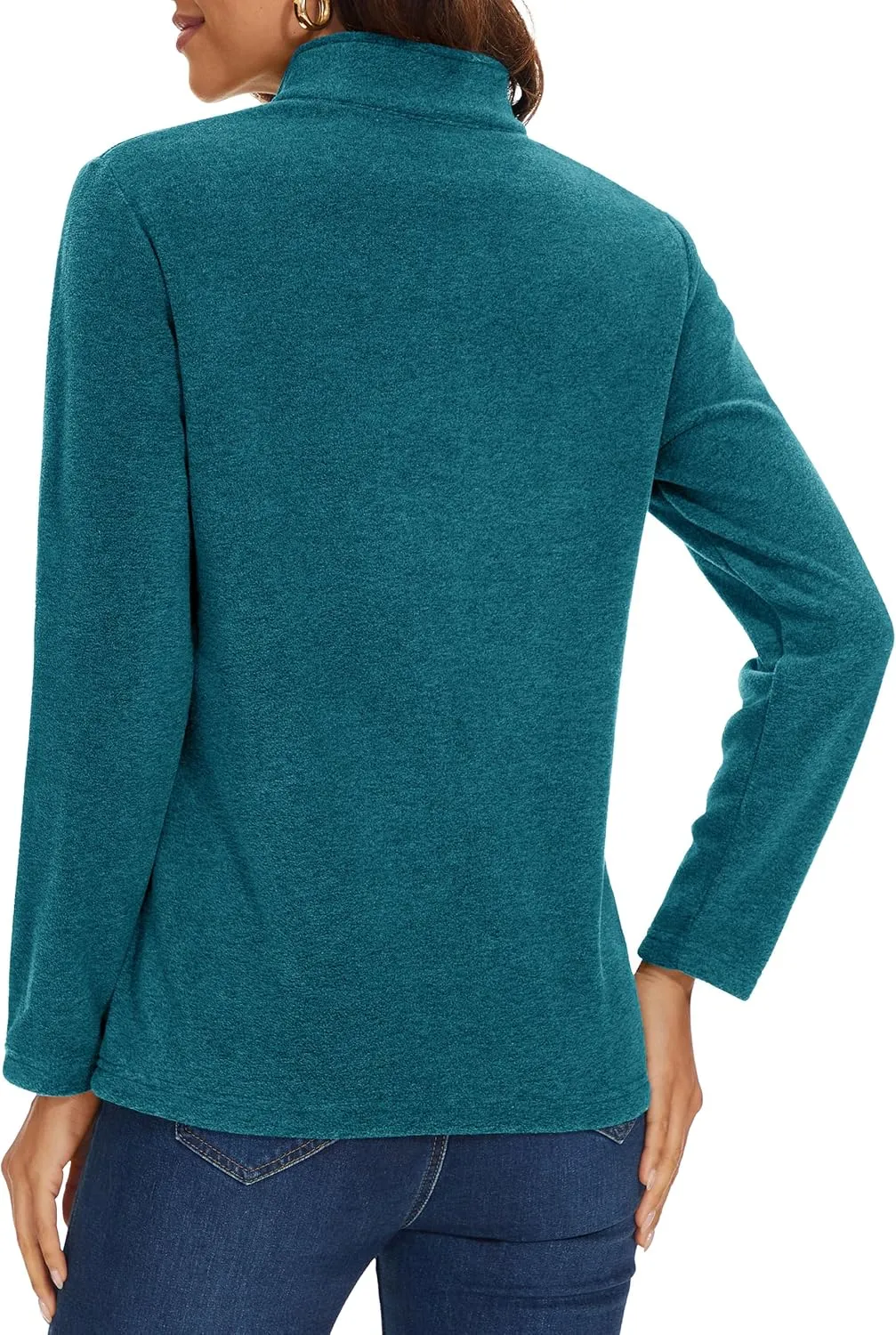 MAGCOMSEN Womens Quarter Zip Pullover Polar Fleece Jacket Soft Lightweight Sweatshirts Long Sleeve Warm Tops