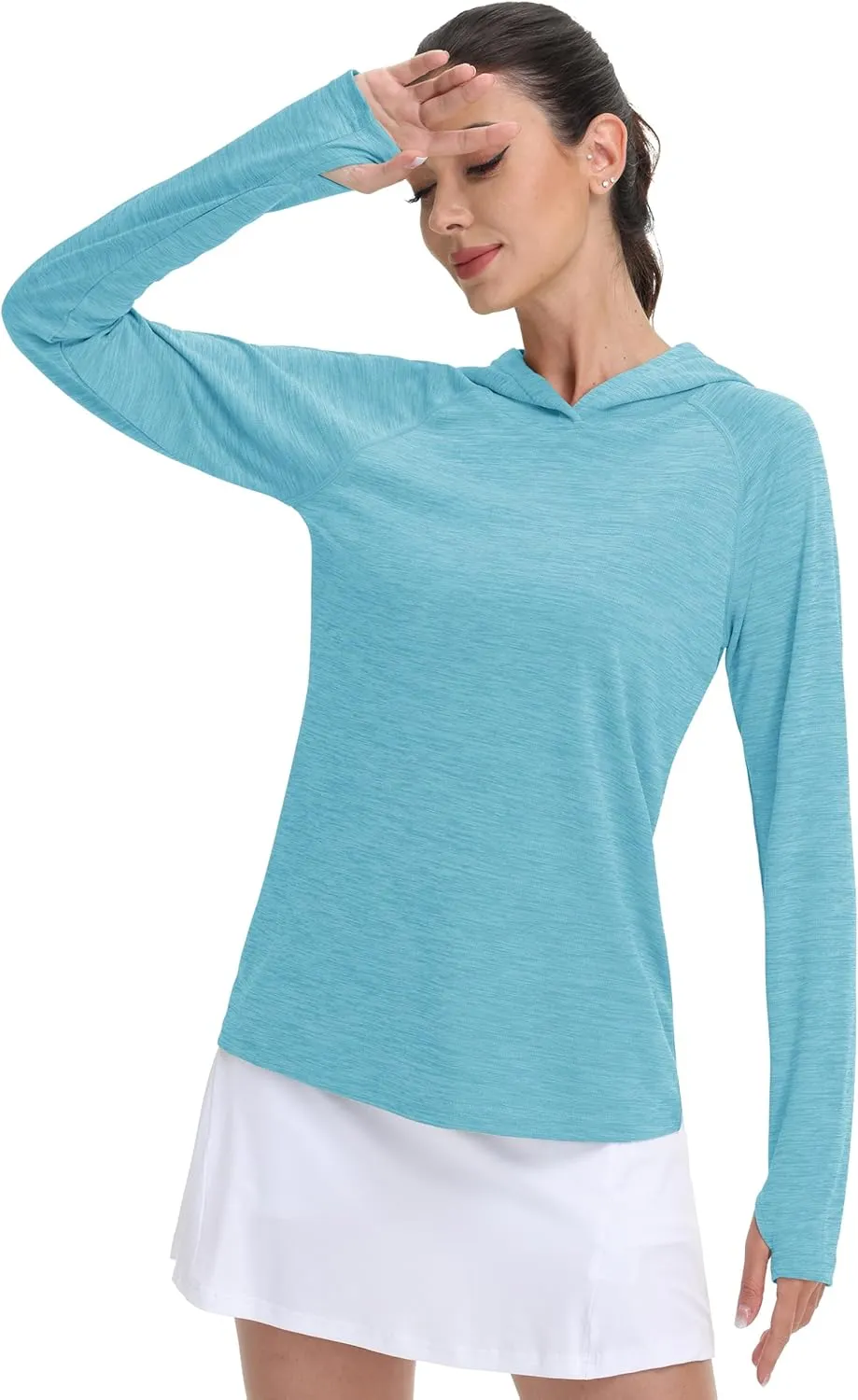 MAGCOMSEN Women's Sun Protection Hoodie Shirts UPF 50  Long Sleeve Top Quick Dry Lightweight for Hiking Athletic