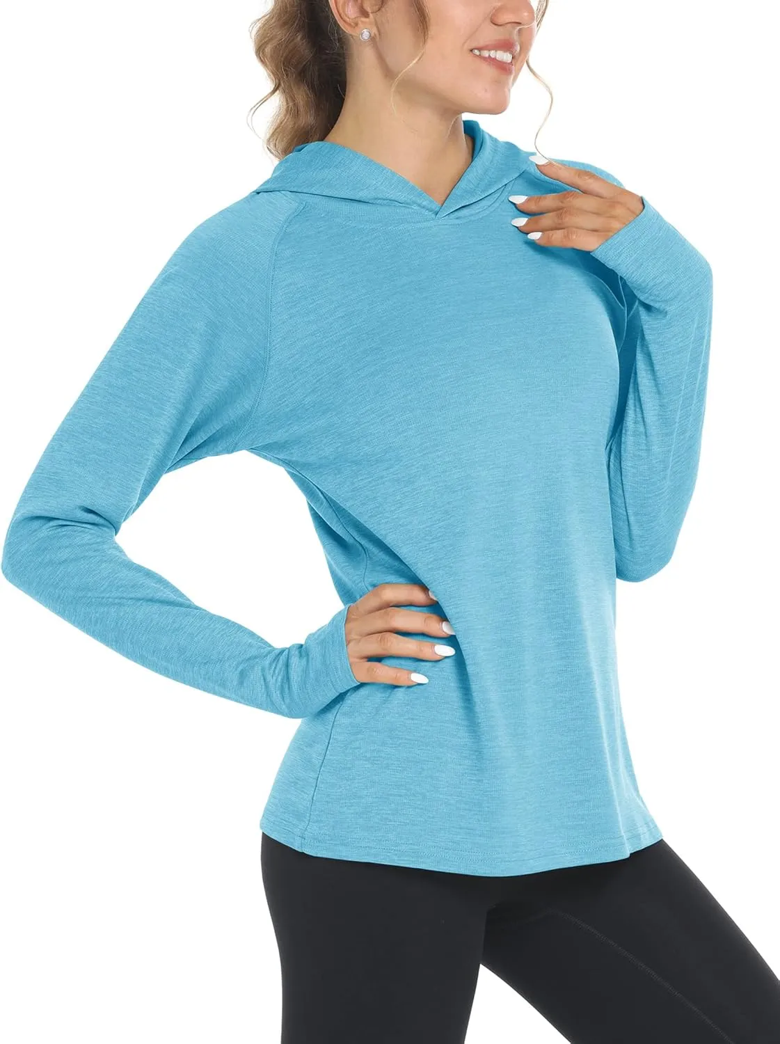 MAGCOMSEN Women's Sun Protection Hoodie Shirts UPF 50  Long Sleeve Top Quick Dry Lightweight for Hiking Athletic