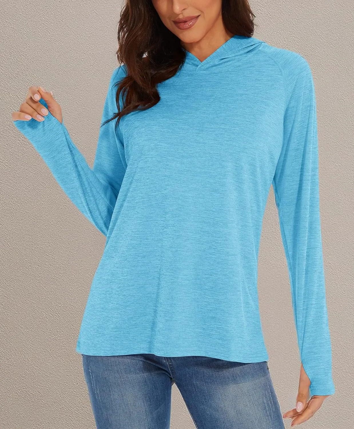MAGCOMSEN Women's Sun Protection Hoodie Shirts UPF 50  Long Sleeve Top Quick Dry Lightweight for Hiking Athletic