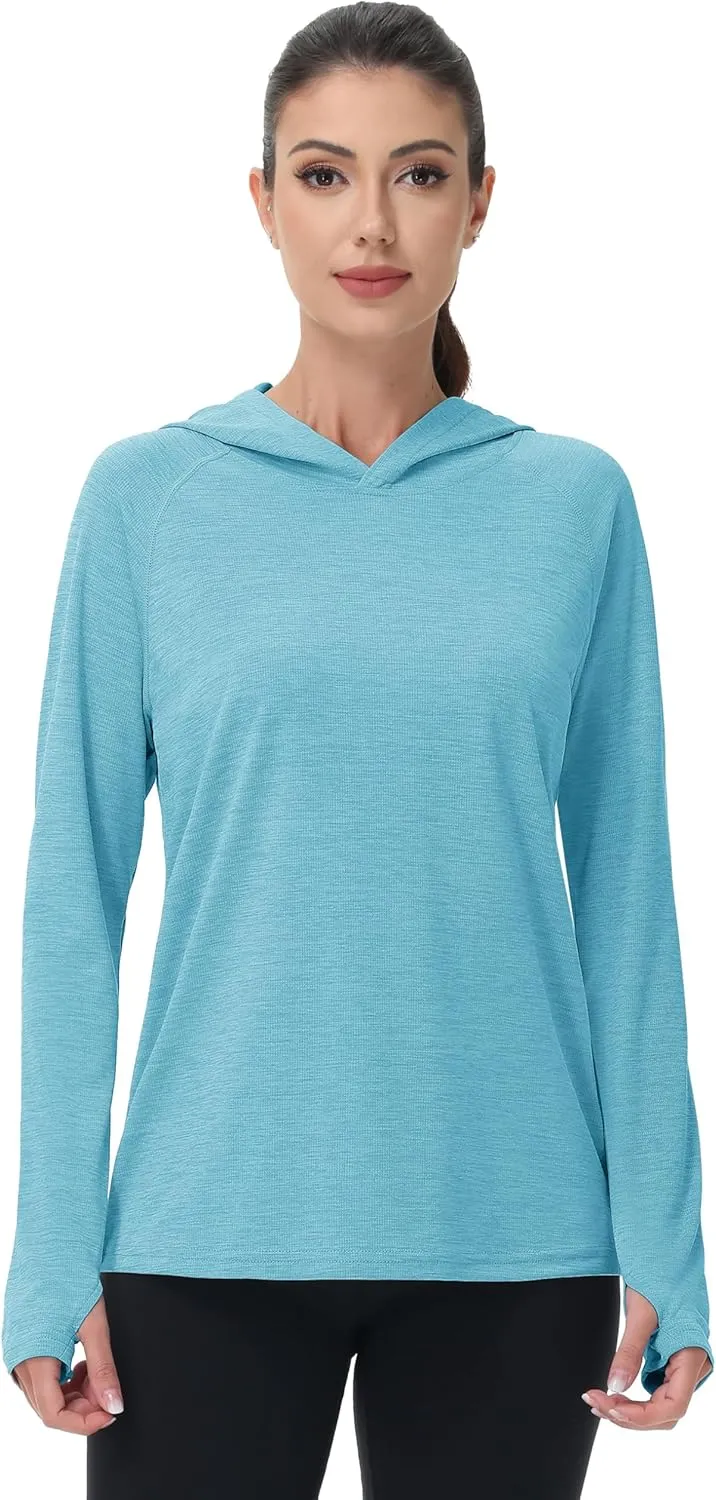 MAGCOMSEN Women's Sun Protection Hoodie Shirts UPF 50  Long Sleeve Top Quick Dry Lightweight for Hiking Athletic