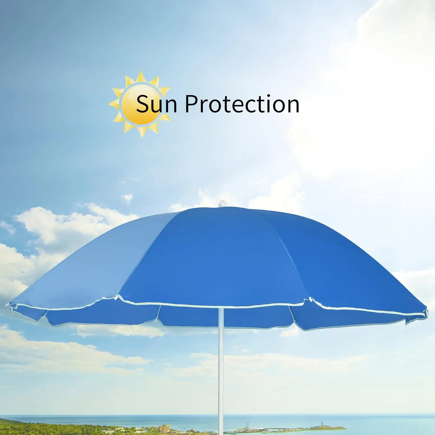 MAT EXPERT Folding Double Camp Chair w/Removable Umbrella, Portable Picnic Chair w/Mini Table, Chair Set w/Beverage Holder, Portable Loveseat Camp Chairs for Beach, Backyard, Poolside (Turquoise)