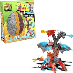 Mega Construx Breakout Beasts 2-in-1 Fusion Beast Construction Set with 2 Buildable Figures, Slime for Kids