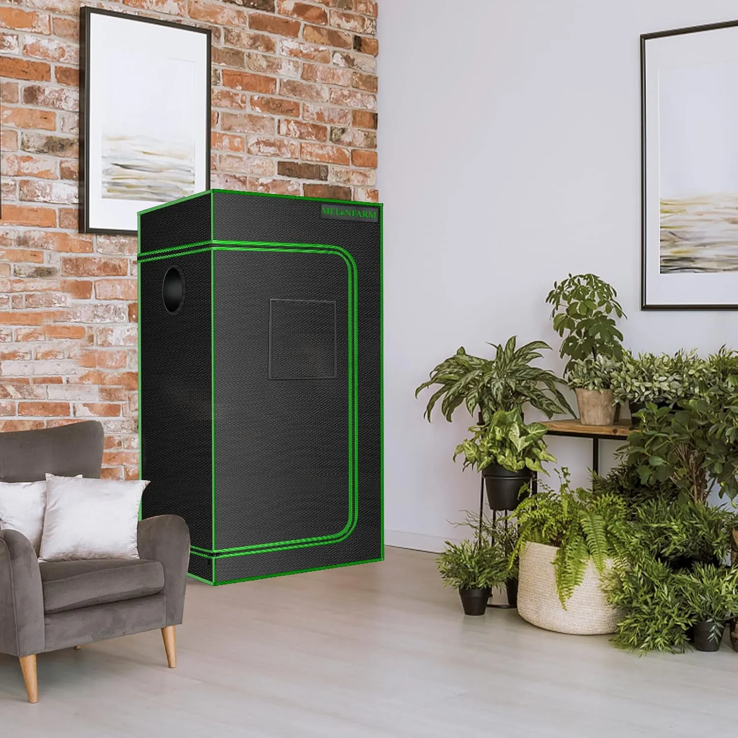 MELONFARM 4x2 Grow Tent, 48"x24"x60'' High Reflective 600D Diamond Mylar Canvas with Observation Window and Floor Tray for Hydroponic Indoor Plant Growing