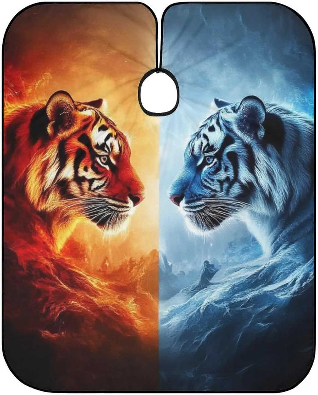 Men Women Adults Trippy Red Blue Neon Cloud Fire Tiger Art Barber Hairdressing Cape - Full Coverage Haircut Apron for Makeup Artist Beautician, Haircut Tools