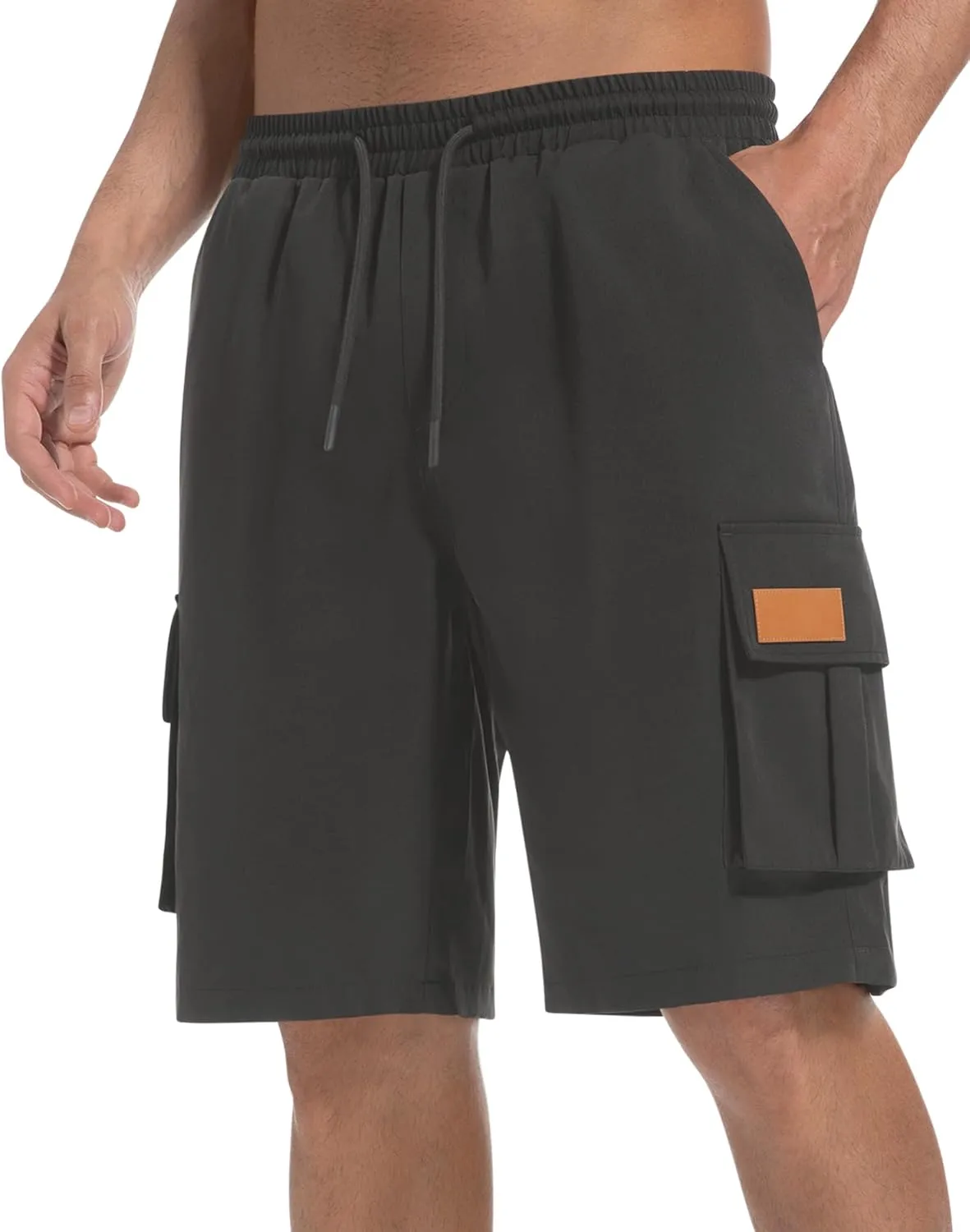 Mens Cargo Shorts Lightweight Stretch Hiking Shorts Casual Shorts Elastic Waistband 5 Pockets Work Shorts