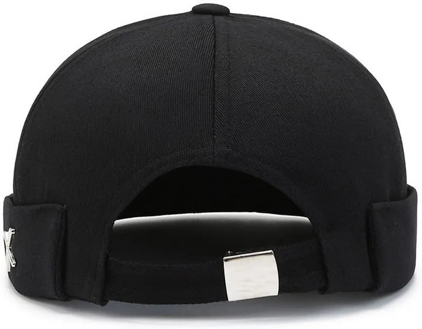 Men's Cotton Skullcap Sailor Brimless Retro Rolled Cuff Docker Hats Beanies Street Casual Beanie Caps