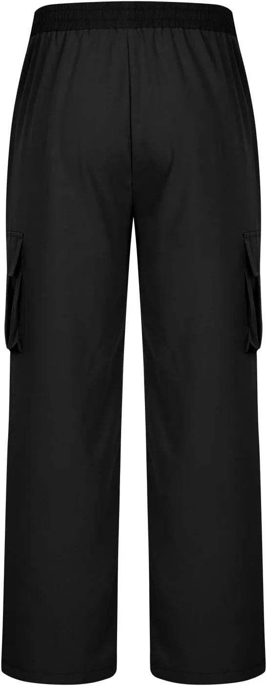 Men's Hiking Cargo Work Pants Quick Dry Drawstring Lightweight Tactical Pants Travel Fishing Camping Outdoor Pants