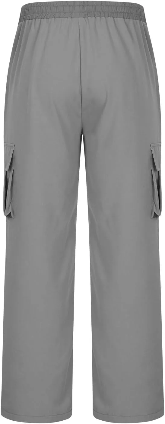 Men's Hiking Cargo Work Pants Quick Dry Drawstring Lightweight Tactical Pants Travel Fishing Camping Outdoor Pants