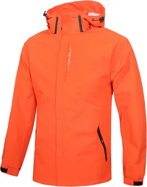 Men's Lightweight Waterproof Rain Jacket,Shell Hooded Outdoor Raincoat Hiking Windbreake jacket