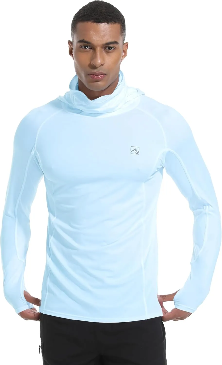 Men's UPF 50  Sun Protection Shirts UV SPF Rash Guard Long Sleeve Lightweight Hoodie Shirts Fishing Hiking Running Swim