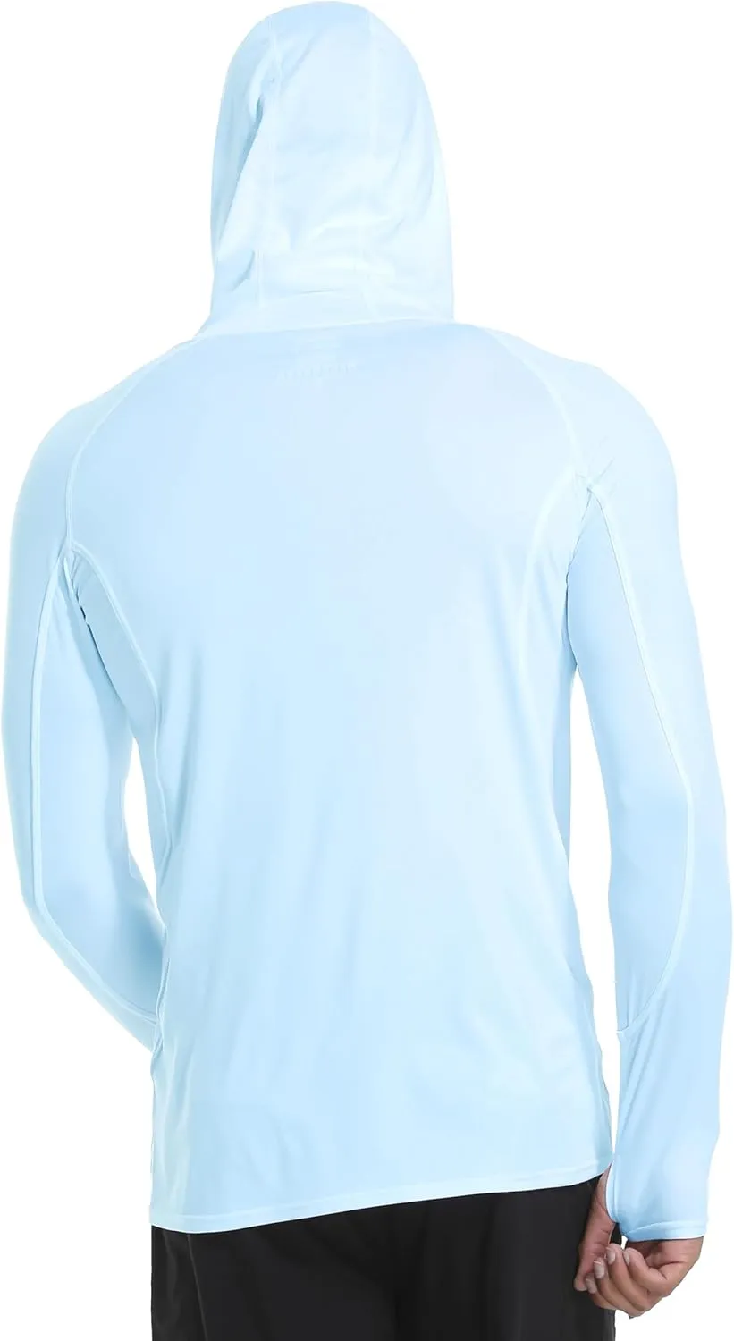 Men's UPF 50  Sun Protection Shirts UV SPF Rash Guard Long Sleeve Lightweight Hoodie Shirts Fishing Hiking Running Swim