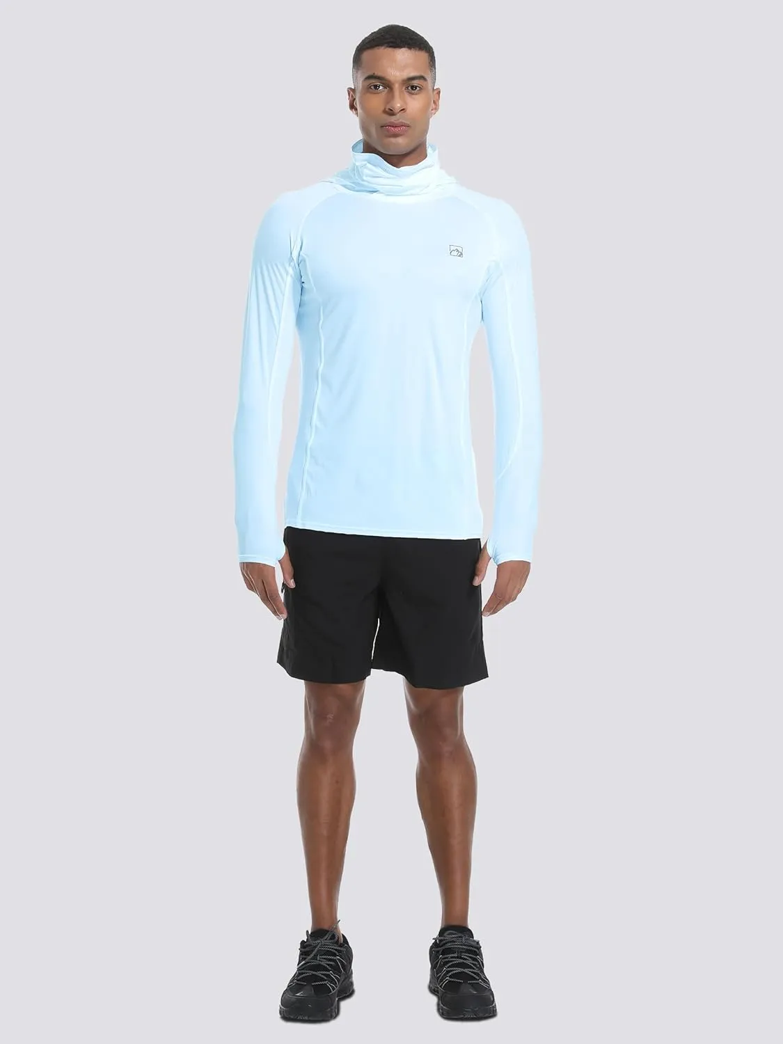 Men's UPF 50  Sun Protection Shirts UV SPF Rash Guard Long Sleeve Lightweight Hoodie Shirts Fishing Hiking Running Swim