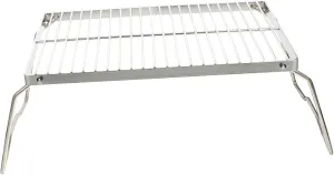 MERRYHAPY Stainless Steel Portable Grill Heavy Duty Folding Barbecue Grate for Camping and Outdoor Cooking Compact Without Bag