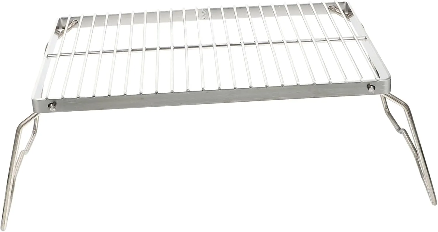 MERRYHAPY Stainless Steel Portable Grill Heavy Duty Folding Barbecue Grate for Camping and Outdoor Cooking Compact Without Bag