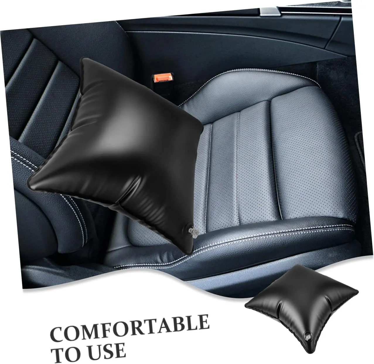 Mikinona Water-Resistant Outdoor Pillow Inserts Semi Inflatable Cushion for Car Sofa Couch Long-Lasting PVC Material