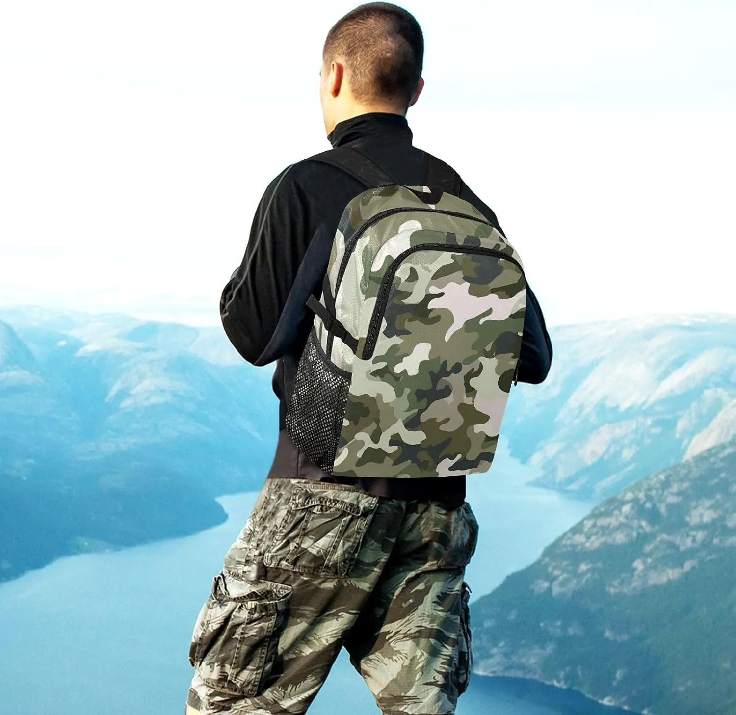 Military Style Foldable Backpack - Desert Camo Ultralight Travel Pack with Waterproof Zippers, Compact 7.8x9in when Folded for Hiking/Camping