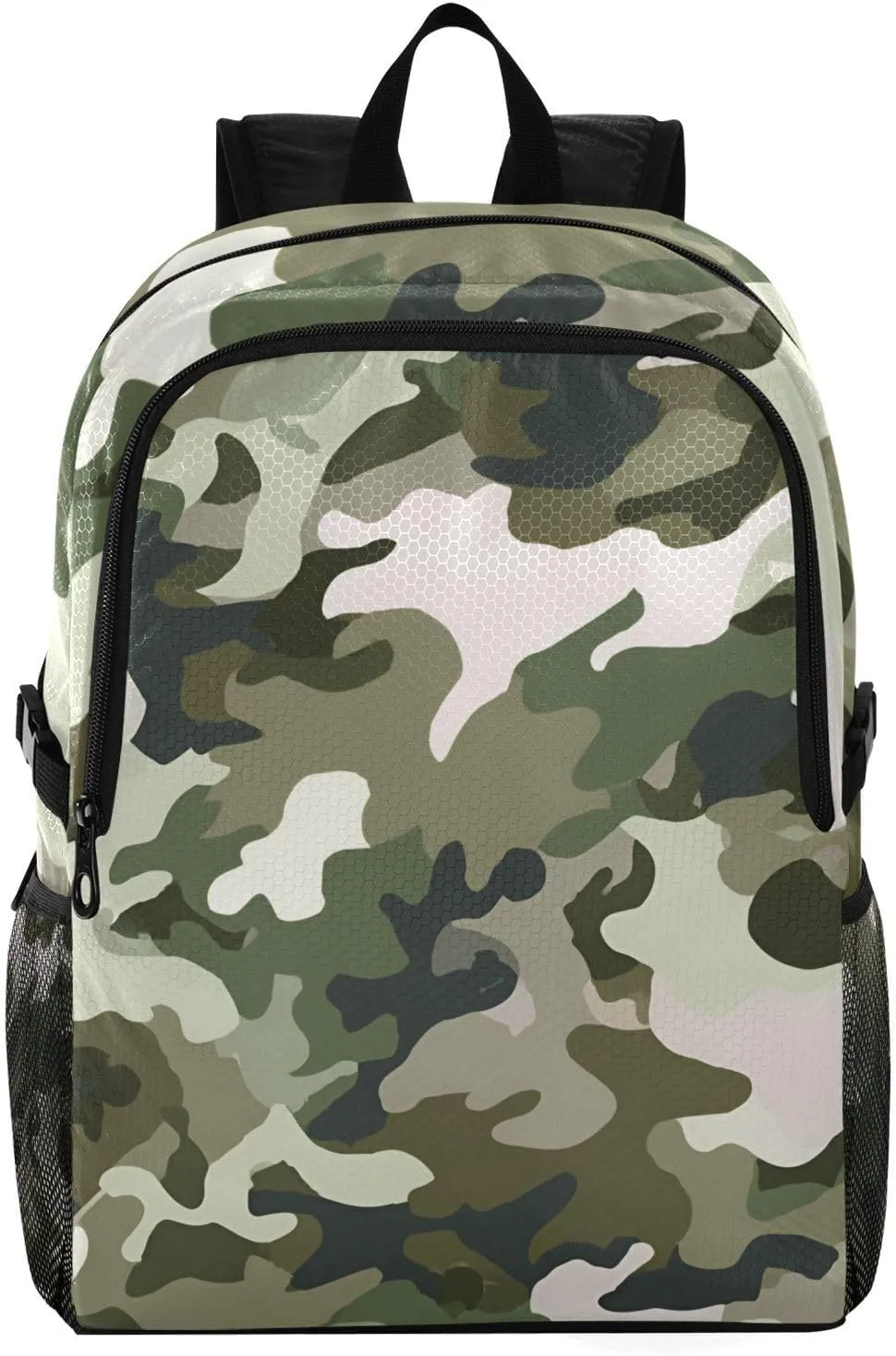 Military Style Foldable Backpack - Desert Camo Ultralight Travel Pack with Waterproof Zippers, Compact 7.8x9in when Folded for Hiking/Camping
